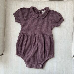 Kate Quinn Purple Knit Baby Romper